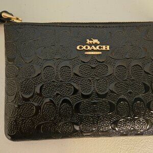 Coach Embossed Black Wristlet - EUC